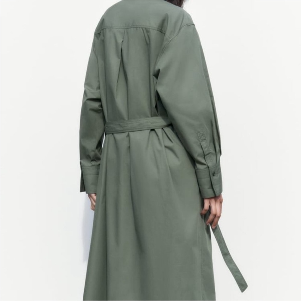 ZARA MULTI-POSITIONAL SHIRTDRESS Utility  Army Green NWT XXL - Picture 5 of 13